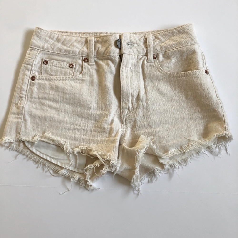 AE American flag high rise festival shorts - white